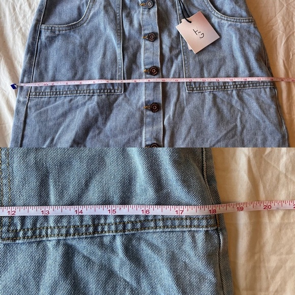 NWT Happily Grey Button Front Denim Midi Skirt - Picture 11 of 12